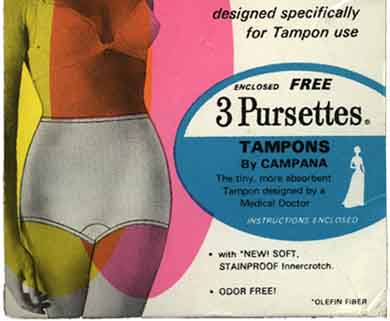 Sanitary Tampon Panty by Pursettes, 1968, at the Museum of Menstruation and  Women's Health